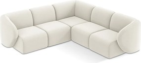 Bézs bársony sarokkanapé Lani – Makamii