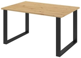 Asztal Tucson 137Artisan tölgy, Fekete, 75x90x138cm, Laminált forgácslap, Fém