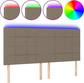 vidaXL tópszínű szövet LED-es fejtámla 180x5x118/128 cm