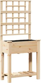 vidaXL Kerti cserép polcokkal Bézs 71 x 38 x 152 cm Szilárd fenyőfa