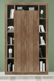 RIMINI könyves- és tárolószekrény, kétajtós – Mercure tölgy