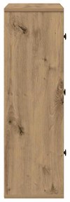 kézműves tölgy színű szerelt fa könyvespolc 60x24x76,5 cm