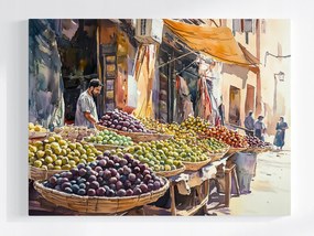 Vászonkép Canvas Arab Város Utca Bazár Piac Gyümölcs Bolt 80x60