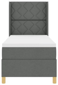 Boxspring Ágy Matrac és LED Sötétszürke 80x200 cm Szövet