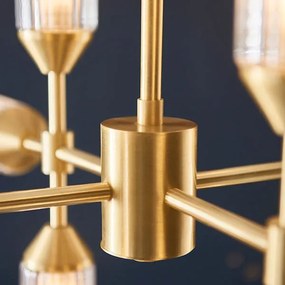 Endon 92214 - TOUR rúdon függő csillár 12xG9/3W/230V sárgaréz