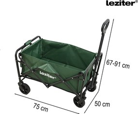 Összecsukható standard kerti strandkocsi zöld