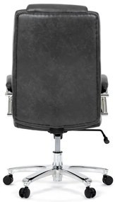 Szürke Ökobőr Irodai Főnöki Szék Hinta Mechanikával. KA-F1385 GREY