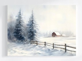 Vászonkép Canvas Tájkép Szabadtér Tél Hó Fa Hófúvás 100x75