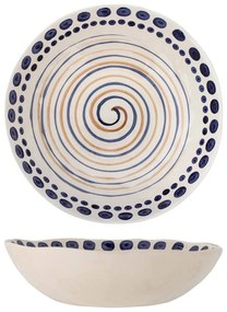 Sötétkék-bézs agyagkerámia szervírozó tál ø 39 cm Shama – Bloomingville