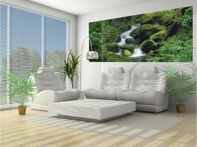 Flizelin fotótapéta Erdő Vízesés Zöld Moha Páfrány Természet 250x104 +ragasztó