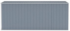 szürke acél falhoz erősíthető kerti fészer 118 x 382 x 178 cm