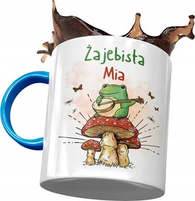 Kék Bögre Mia Feleség Barátnő Ajándék Nyomtatott Fotóval