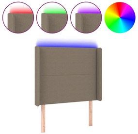 tópszínű szövet LED-es fejtámla 93x16x118/128 cm