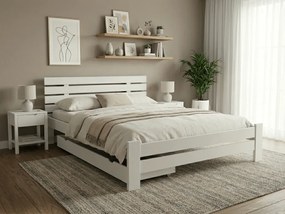 PARIS magasított ágy 180x200 cm, fehér Ágyrács: Lamellás ágyrács, Matrac: Deluxe 10 cm matrac