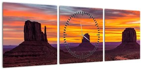 Kép - Emlékmű - völgy Arizonában (órával) (90x30 cm)