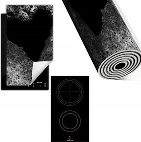 Indukciós Védőszőnyeg Konyhapult 30x52 fekete szív