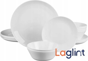 Ebédszolgáltatás 6 Személyes LaGlint 18 db-os fehér Tányér Tálak fehér