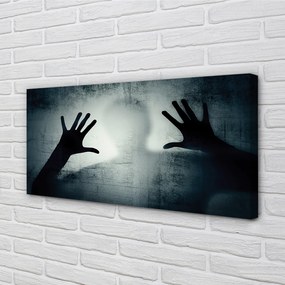 Canvas képek Árnyék kezek és a fej formáját 125x50 cm