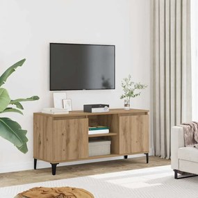 kézműves tölgy színű szerelt fa TV-szekrény 102x35x50 cm