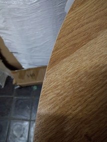 AKCIÓ Kerek étkezőasztal tölgy dekor asztallappal LUNA 90x90 II. osztály