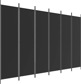 vidaXL 6 paneles fekete szövet térelválasztó 300x200 cm