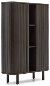 Sötétbarna szekrény tolóajtóval kőrisfa dekorral 110x140 cm Mailen – Kave Home