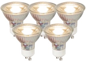 5 db GU10 LED izzó készlet COB 5W 450LM 3000K