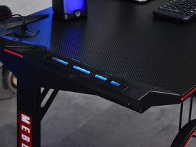 PC asztal Matts Led (fekete). Akció -16%. 1109786