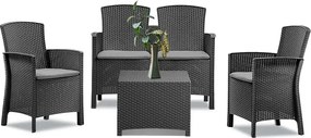 Lima 4 személyes kerti bútor garnitúra grafit