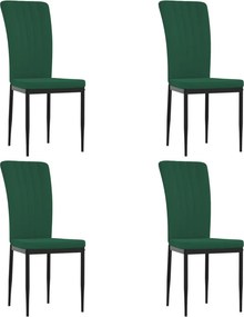 vidaXL 4 db sötétzöld bársony étkezőszék