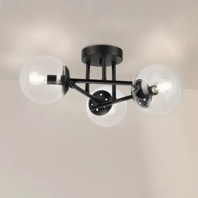 Brilagi - Felületre szerelhető csillár MALIVA 3xE14/15W/230V fekete/átlátszó