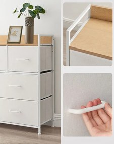 Komód fiókos dobozokkal FLEXIRO 98x85 cm, krémszínű