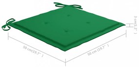 4 darab tömör akácfa kültéri étkezőszék párnával
