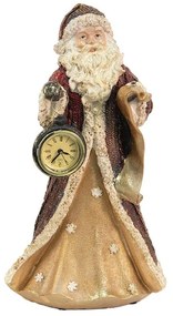 Vintage Mikulás dekorációs figura órával