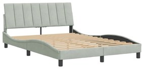 világosszürke bársony ágykeret matrac nélkül Hanko 140 x 190 cm