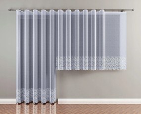 Mg Függöny jacquard mintás alsó 629/50 Fehér 400x250cm Kész Szalaggal M