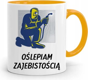 Sárga Hegesztő Bögre Vakító Nyomtatott Mintával