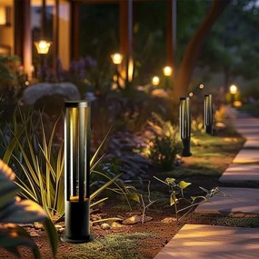 LED kültéri lámpa, 10 W, 230 V, 3000 K, IP65, 80 cm, fekete