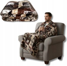 Takaró Ágytakaró 160x200 Barna Vastag Nagyon Meleg Húsos Akril Bőrönd