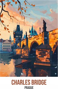 Poszter 40x55cm Károly-híd, Prága