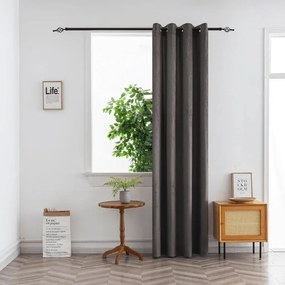 Sötétítő függöny DUNES VELVET 140x250 cm, sötétszürke Felfüggesztés: Fém gyűrűk