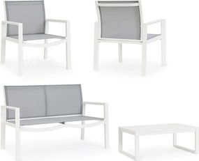 Fehér alumínium négyszemélyes kerti lounge szett Kallen – Bizzotto