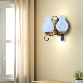 Brilagi - Fali lámpa ROATA APLICA 2xE14/40W/230V bükkfa