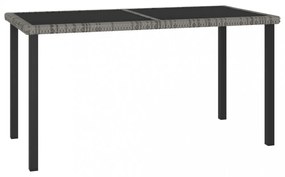szürke polyrattan kerti étkezőasztal 140 x 70 x 73 cm