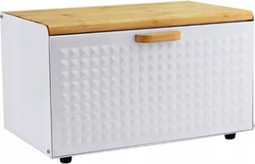 Kenyértartó bambusz fedéllel, fehér