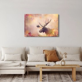 Kép - jávorszarvas az őszi levelekben (90x60 cm)