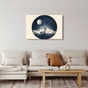 Kép – Mágikus fa szarvassal I. (90x60 cm)