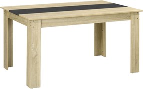 HOMCOM Étkezőasztal Konyhai Asztal 6 Személyre, Skandináv Stílusban, Természetes Fa és Fekete, 140L x 90W x 75H cm | Aosom