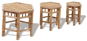 vidaXL 3 db bambusz kerti szék