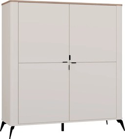 Aldabra CORDOBA 4S komód 125x43x135 cm, kasmír, fekete lábakkal